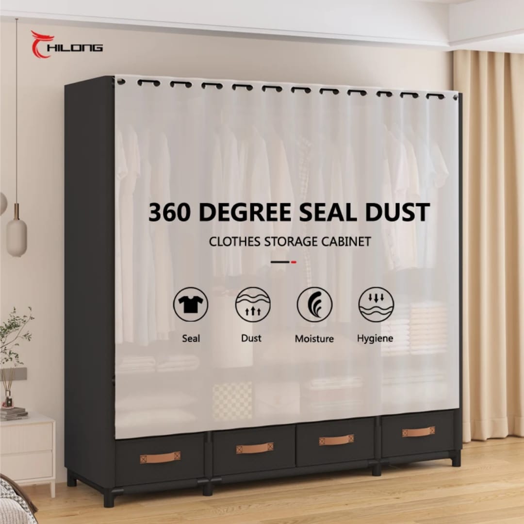 Heavy Duty Metallic Wardrobe – Spacious & Durable 140 cm × 45 cm × 165.5 cm