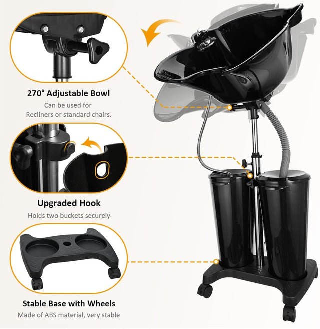 Portable Salon Shampoo Basin with Electric Pump