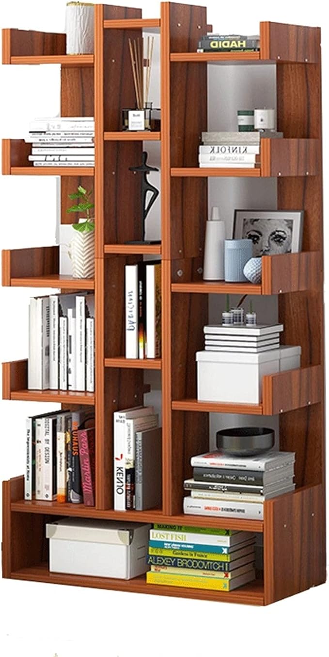 bookshelf Bookshelf with Drawer Wood Storage Rack for Books Utility Organizer Shelves for Living Room Bedroom Home Office bookcase