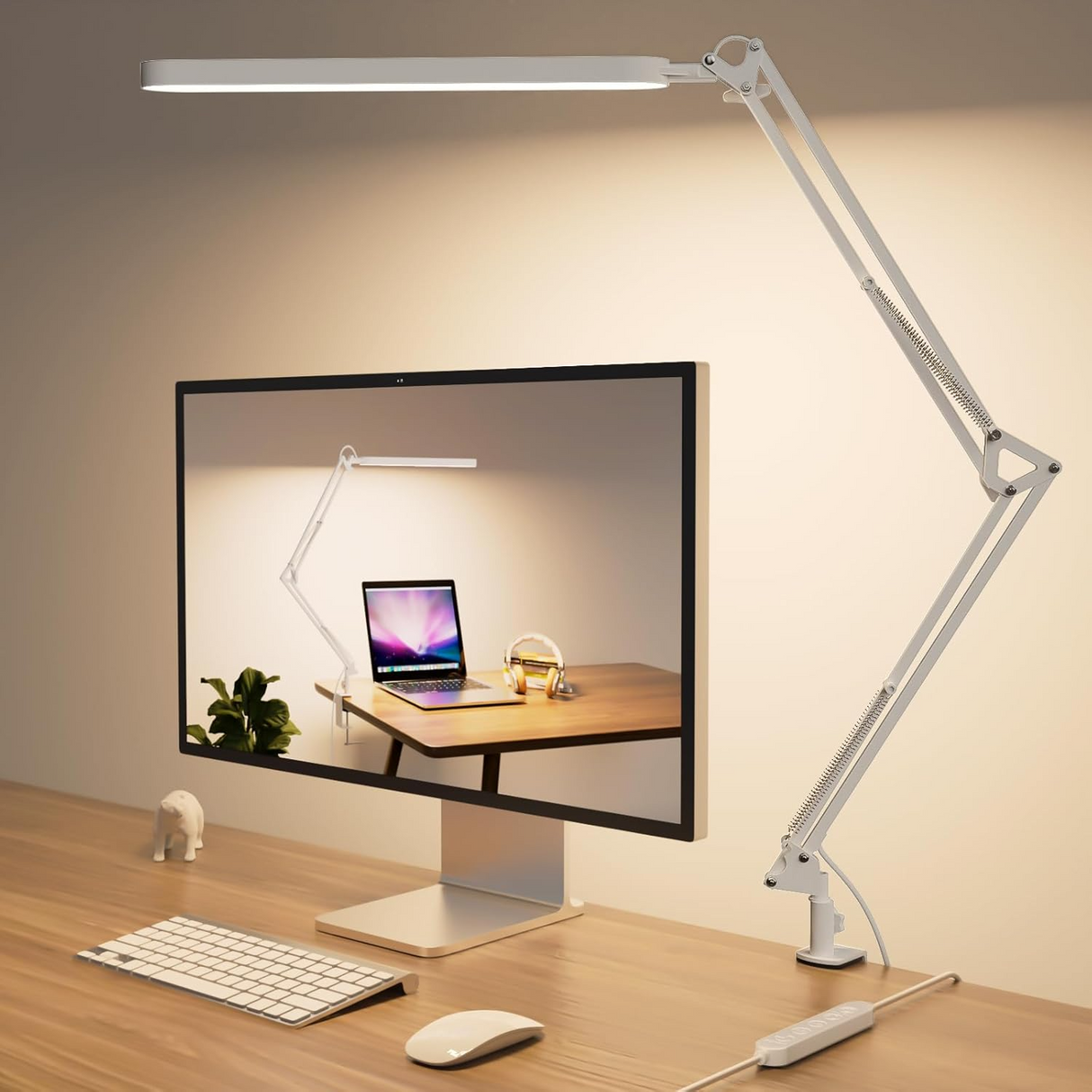 Desk Lamp with Clip Eye Care 3 Light Modes x 10 Brightness Levels Table Lamp