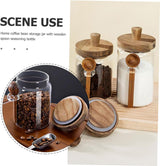 Modern Glass Sealed storage Jars with Acacia wood lid and Spoons