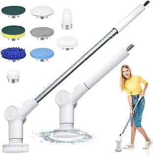 electric extendable spin scrubber with 3 brushes