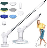 electric extendable spin scrubber with 3 brushes