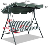 Patio Swing Canopy Cover Set – Waterproof Replacement (Green, 75x52x6 in)