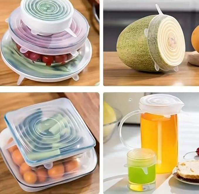 Re-usable Silicone Food Covers 6pcs