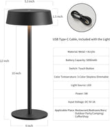 Wireless LED Table Lamp Rechargeable