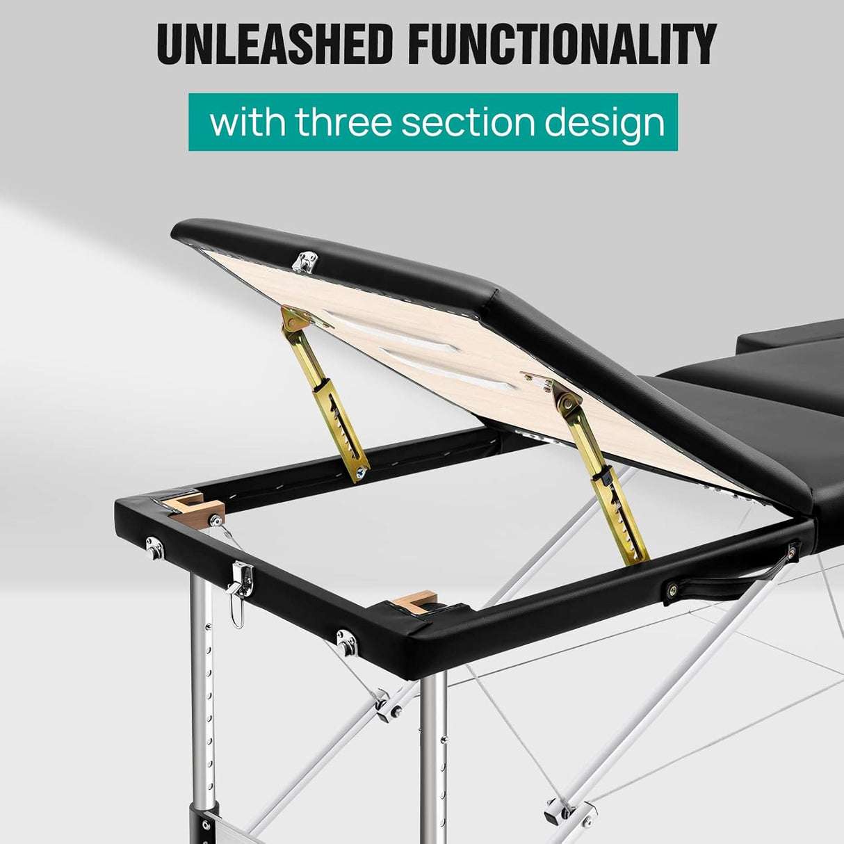 aluminium Portable 3-Section Massage & SPA Bed
