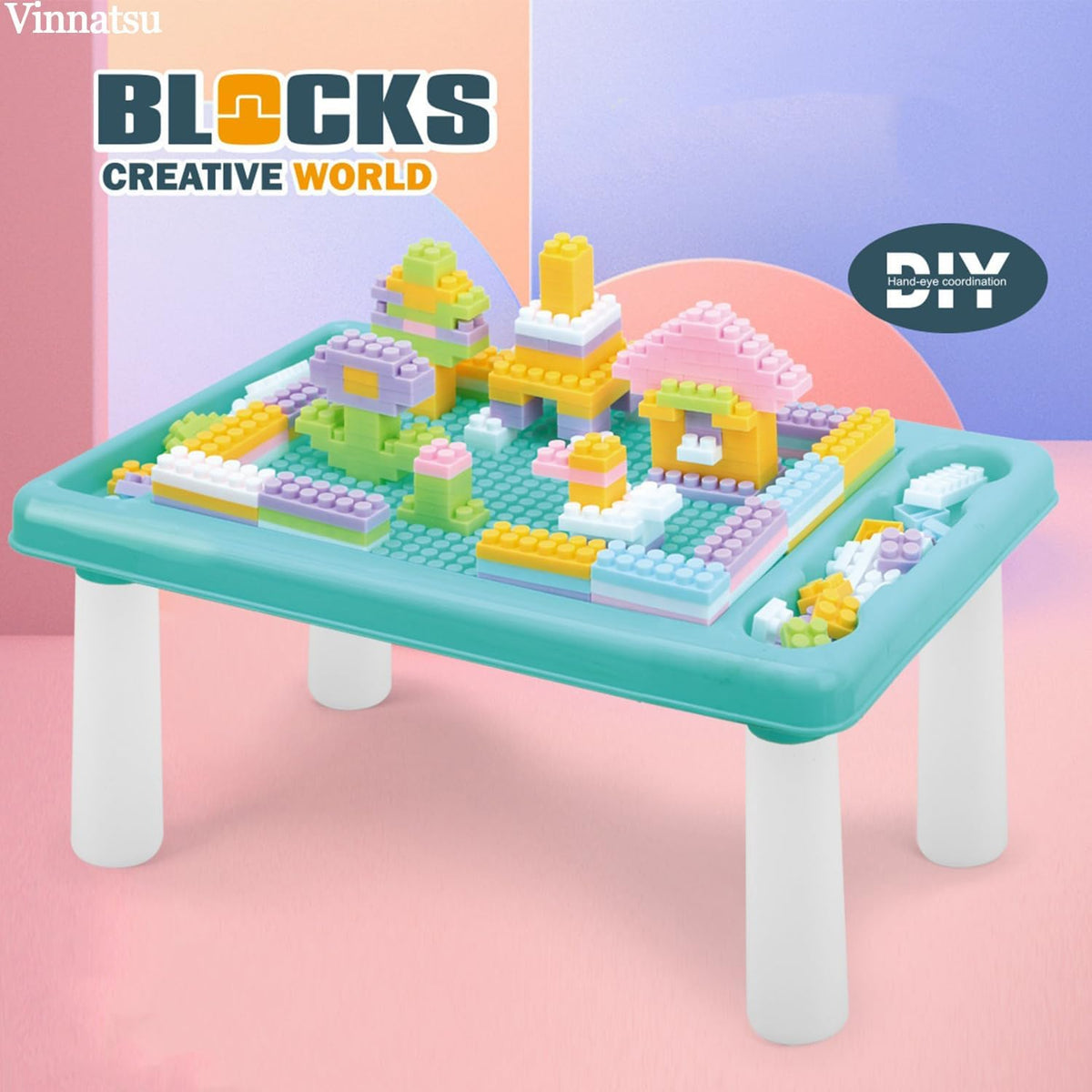 Building Table Activity Building Block Kids Activity Table 180 Pcs – iDecorators Kenya