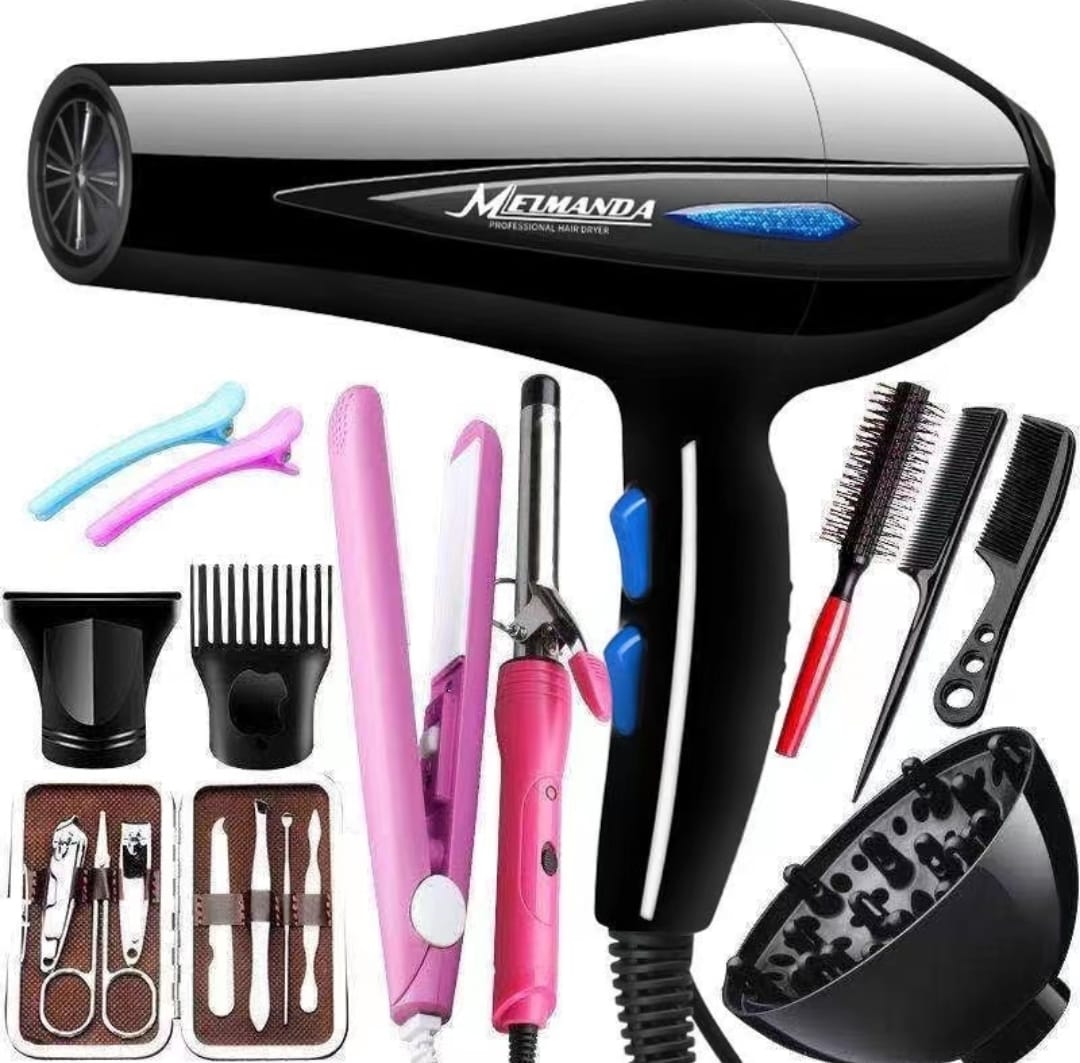 Professional blow dry with accessories