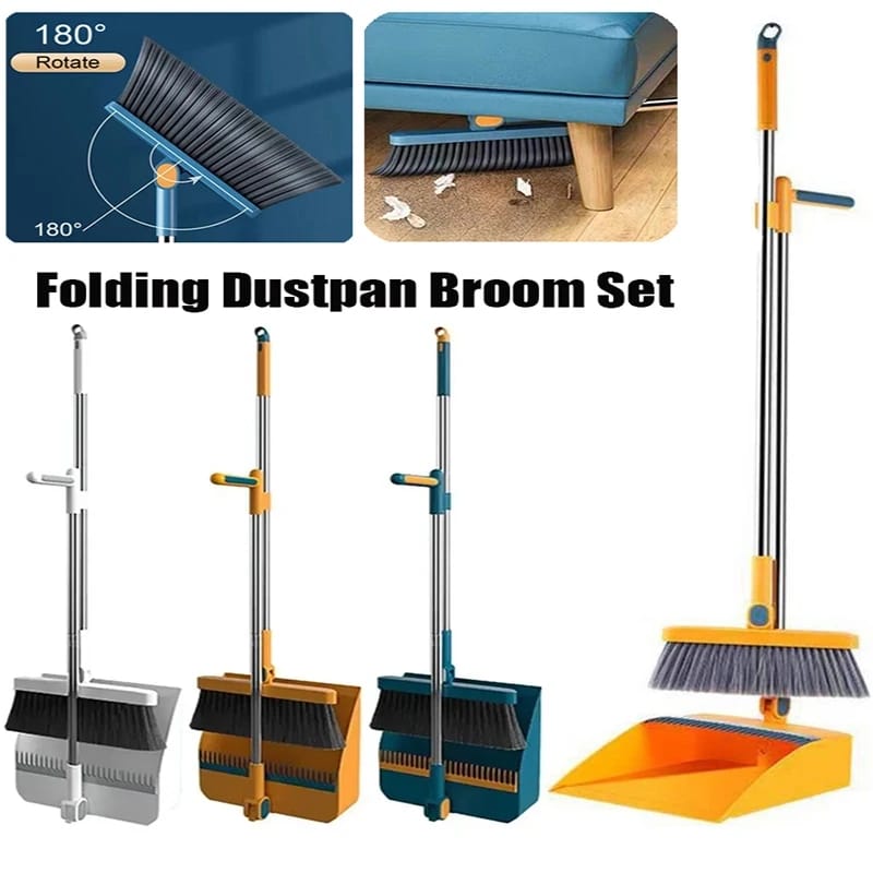 Magnetic Broom and Scoop Folding Dustpan set Broom Size