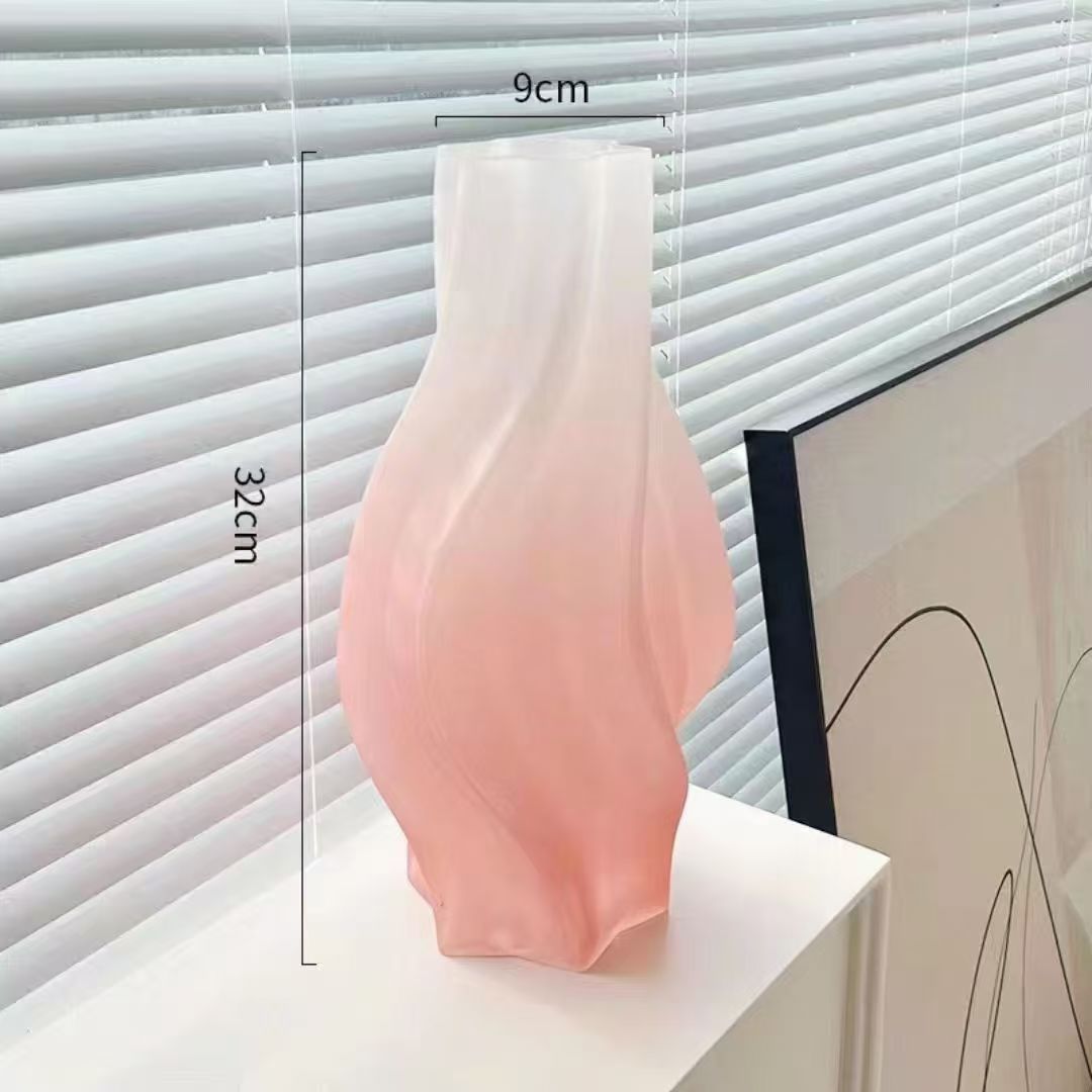 Nordic Gradient Glass Flower Vase Size 32×9×16.5 cm