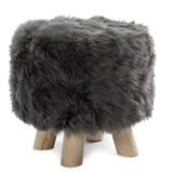 Faux Fur Stool — D 30cm × H 30cm