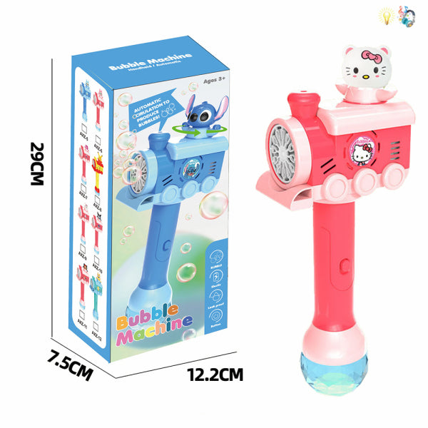 Bubble Stick Machine Toy with LED & Character Topper