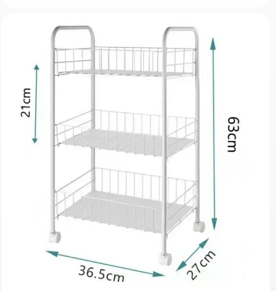 AUXILIARY TROLLEY with wheels and metal mesh trays