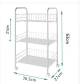 AUXILIARY TROLLEY with wheels and metal mesh trays