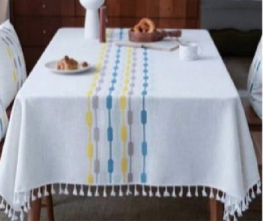8SEATER COTTON WOOVEN TABLE CLOTH(140*240cm)