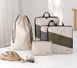 6PCS Beige Double Zipper Travel Packing Cubes Set  grc