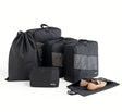 6PCS Black Double Zipper Travel Packing Cubes Set grc