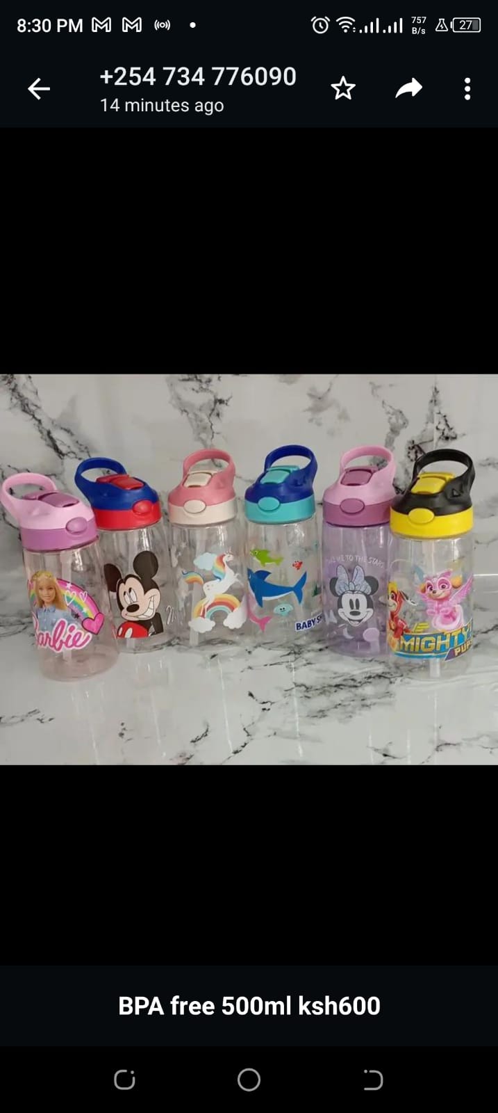 Kids Water Sippy Leakproof Water Bottles 500ml