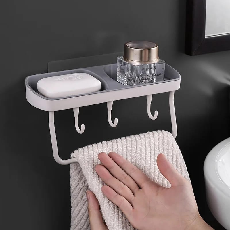 Double walled soap holder with hooks