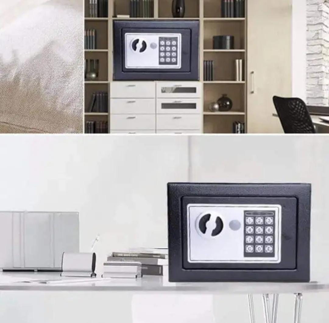 Electronic Storage  Boxes with Combination Lock and Spare Keys, Digital Home Security Safe Box for Home Important Documents Valuables
