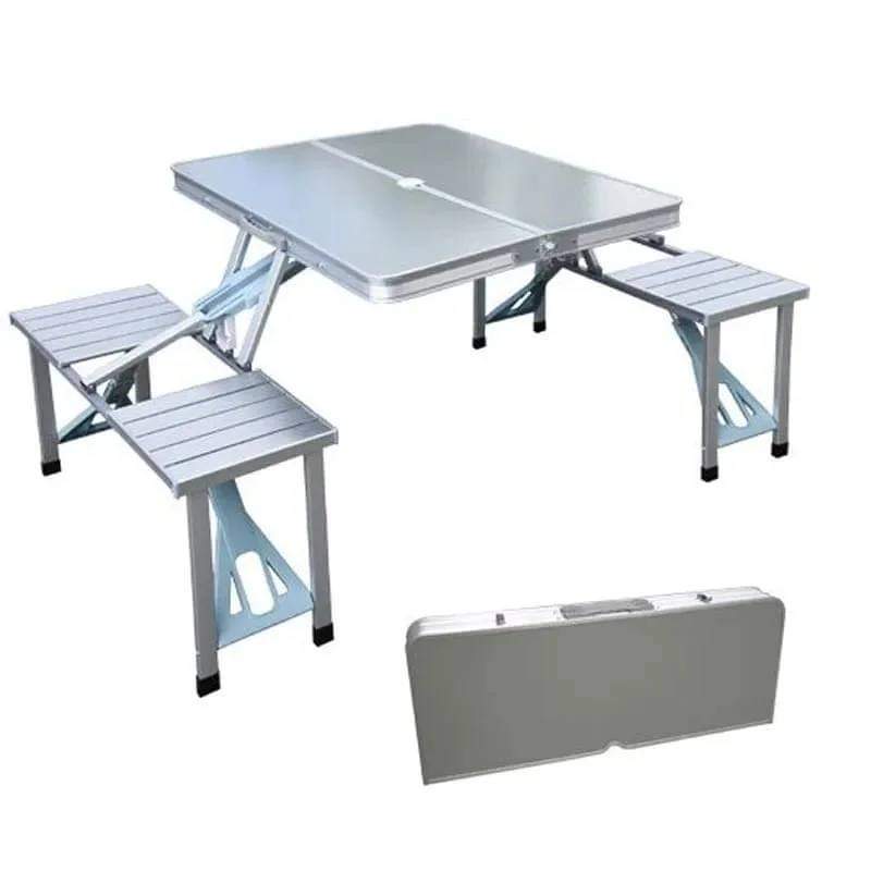 Portable Outdoor camping table Aluminum folding table with seats