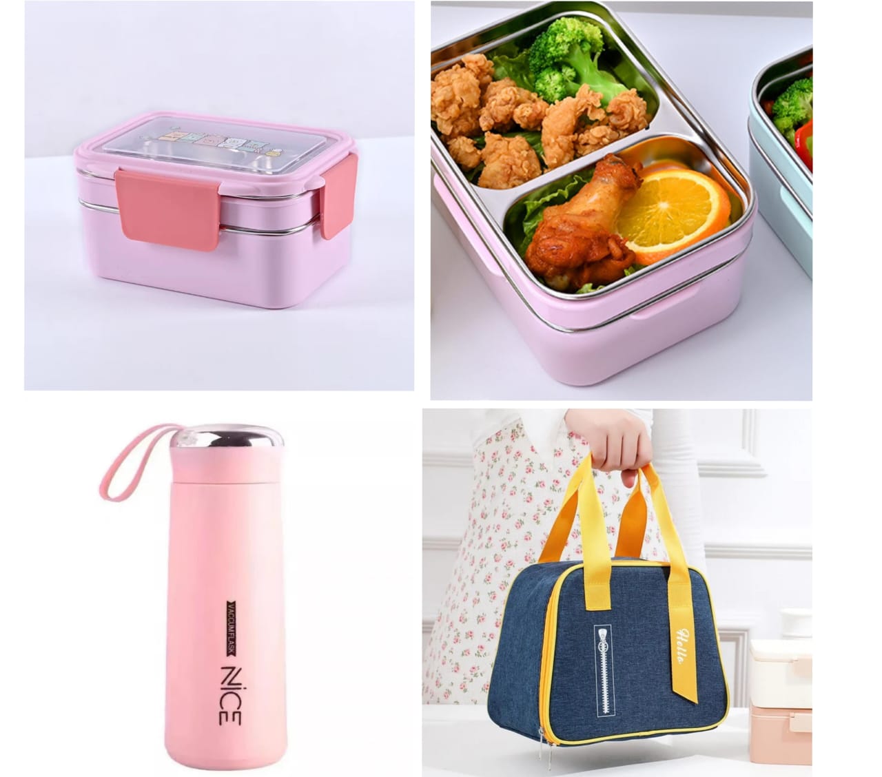 3 IN 1 STAINLESS LUNCH BOX COMBO SET