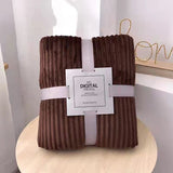 Chocolate Brown: Ribbed fleece blanket chocolate brown flannel folded gift pack — iDecorators Kenya
