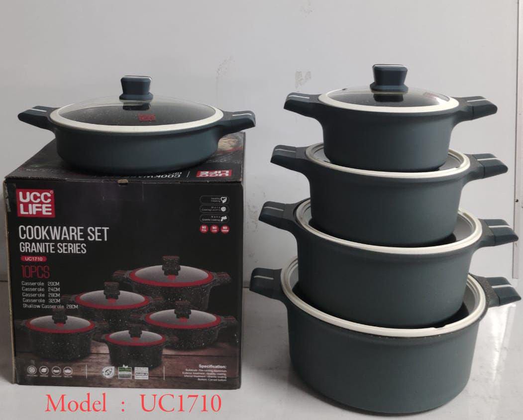 UCC GRANITE COOKWARE SET 10pcs