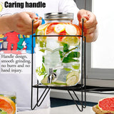 Vintage 5L Glass Detergent Storage Dispenser with Spigot & Wooden Handles