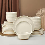 Double Glaze Ceramic Dinner Set – 24 Pieces
