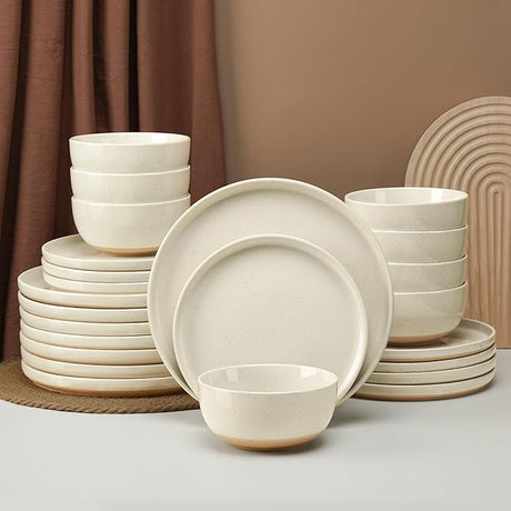 Double Glaze Ceramic Dinner Set – 24 Pieces