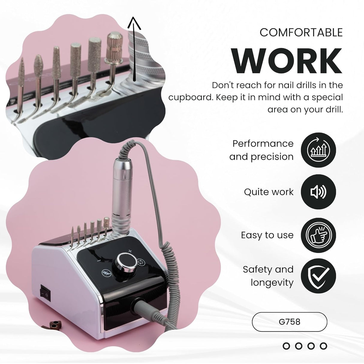 Electric Nail Drill Machine 50W with Foot Pedal – Professional Manicure and Pedicure Set