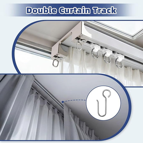 Heavy Duty Double Curtain rail Track Ceiling Mount 