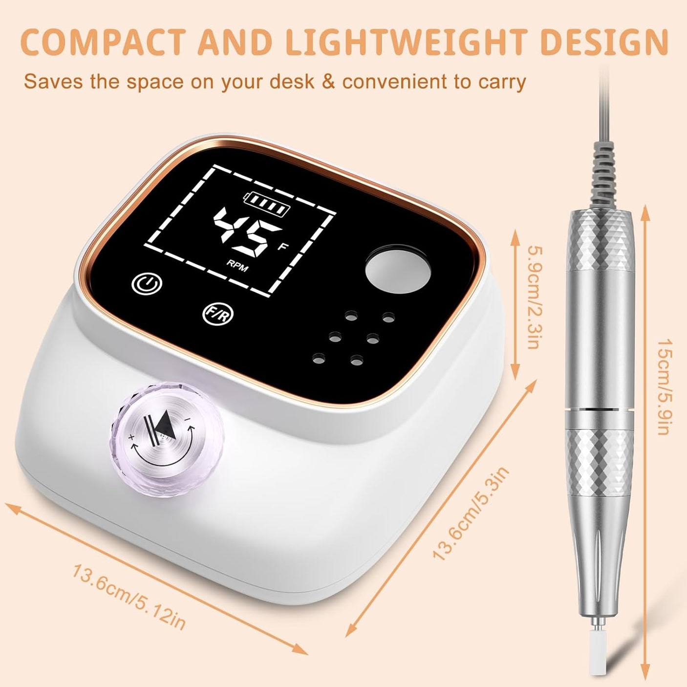 Nail Drill Machine 45,000RPM,  Electric Nail File