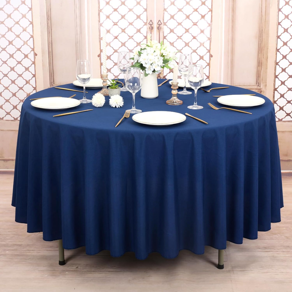 Round Polyester Tablecloth – 320cm Wedding & Event Table Cover