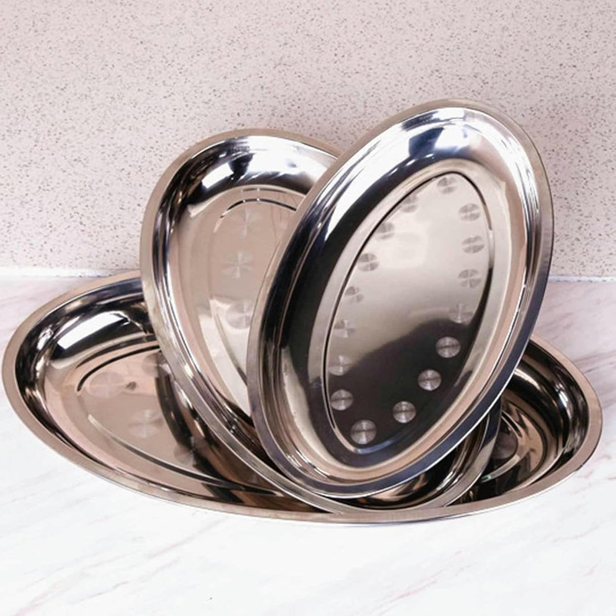 Stainless Steel Oval Platter – (40 cm)