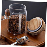Modern Glass Sealed storage Jars with Acacia wood lid and Spoons