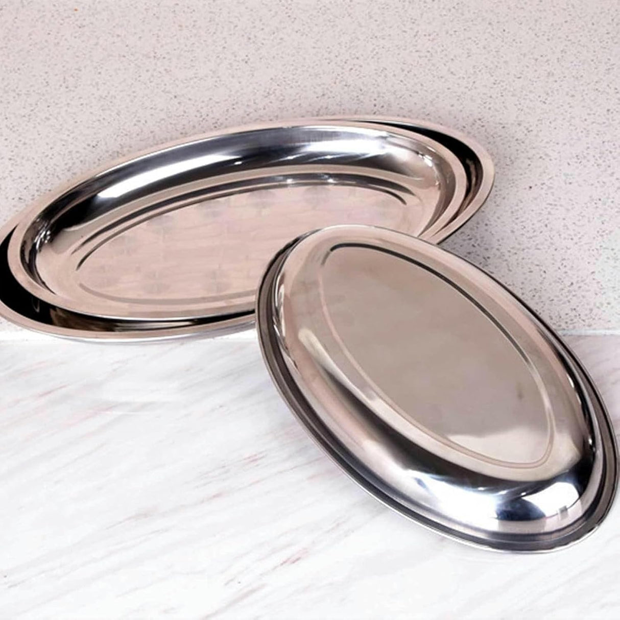 Stainless Steel Oval Platter – (40 cm)