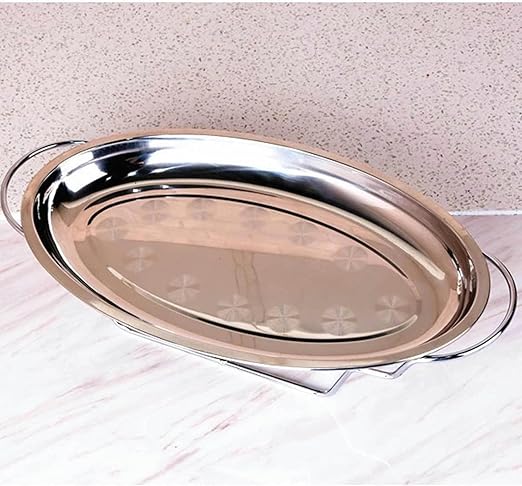 Stainless Steel Oval Platter – (40 cm)