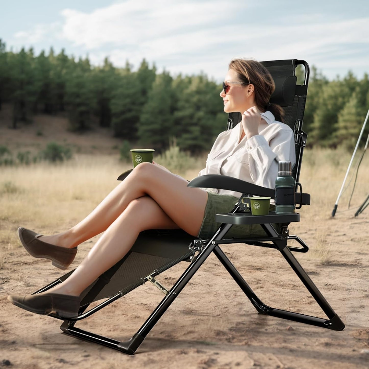 2-in-1 Beach Lounge Chair & Camping Chair