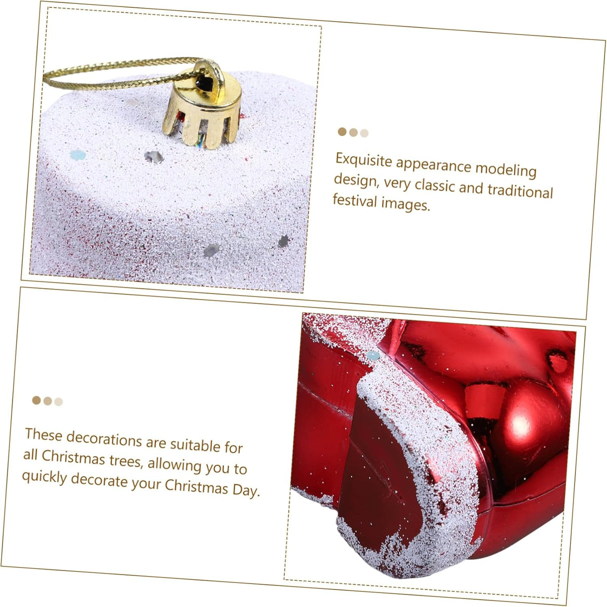 Christmas Tree Baubles Boot Ornaments (3pcs)