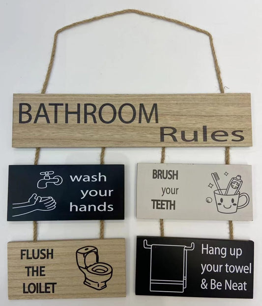 Toilet/Bathroom Wooden Rustic Wall Hangings.