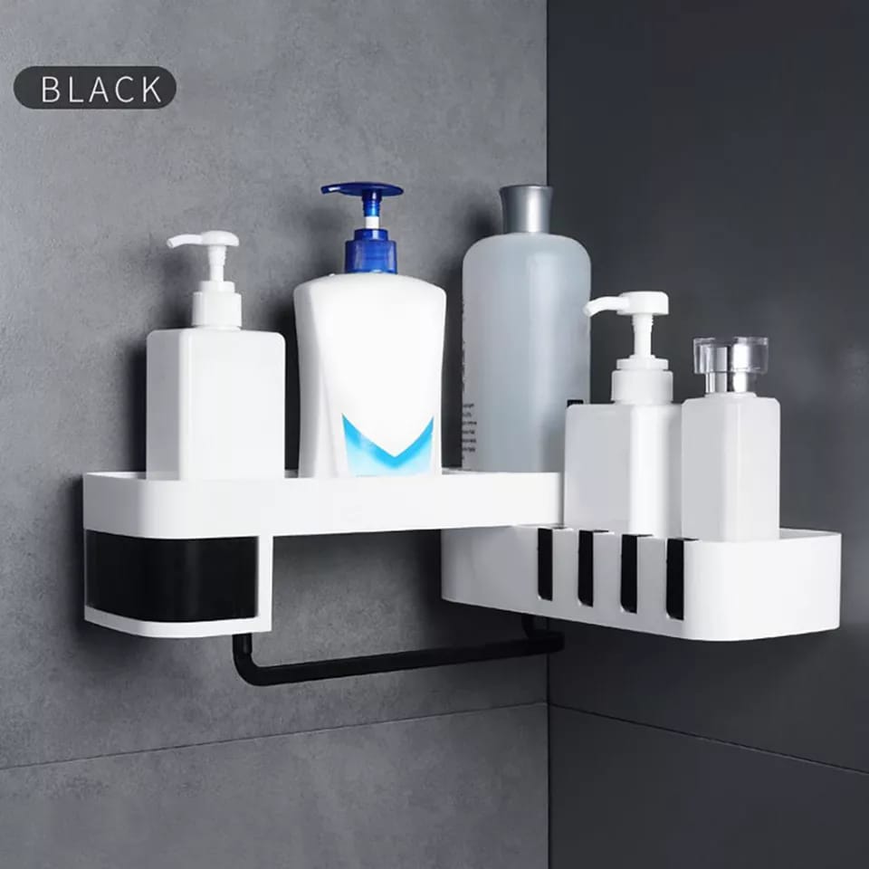 Rotating corner bathroom organizer