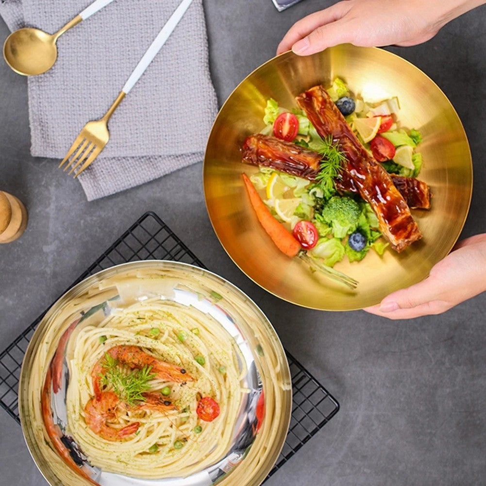 3-Litre Gold Stainless Steel Ramen &amp; Serving Bowl – 28cm