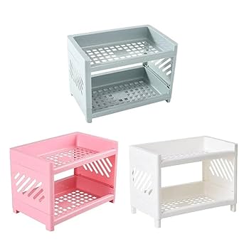Plastic 2-layer detachable desktop organizer tray Dimensions 24 × 15 × 18 cm