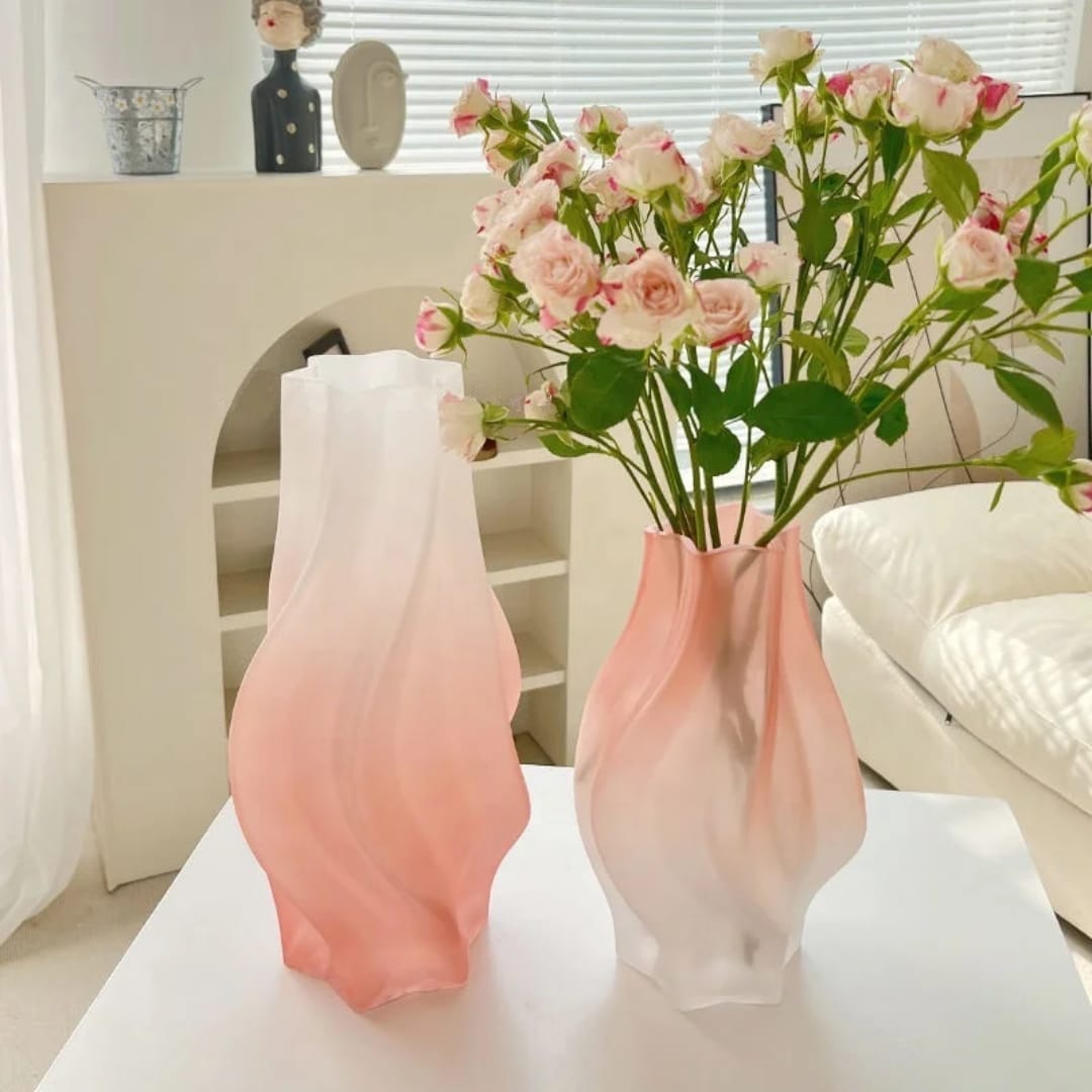 Nordic Gradient Glass Flower Vase Size 32×9×16.5 cm