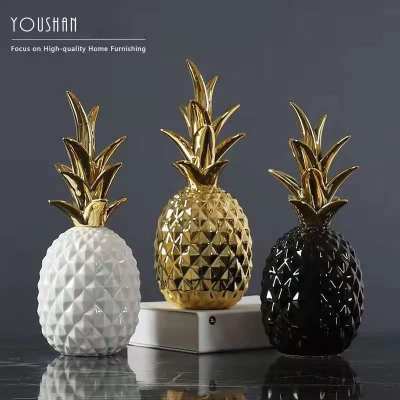 Decorative Golden Ceramic pineapple