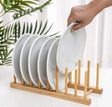7 Slot Bamboo Plate Rack Holder | Pot Lid, Cutting Board & Dish Organizer grc