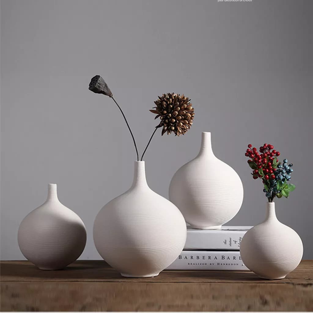 Style Modern Nordic Home Decoration Round Shape Porcelain Flower Vase